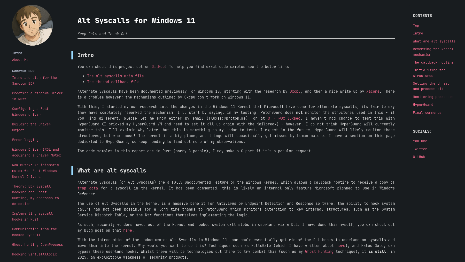 Alt Syscalls for Windows 11 - 0xflux Red Team Manual | Systems programming