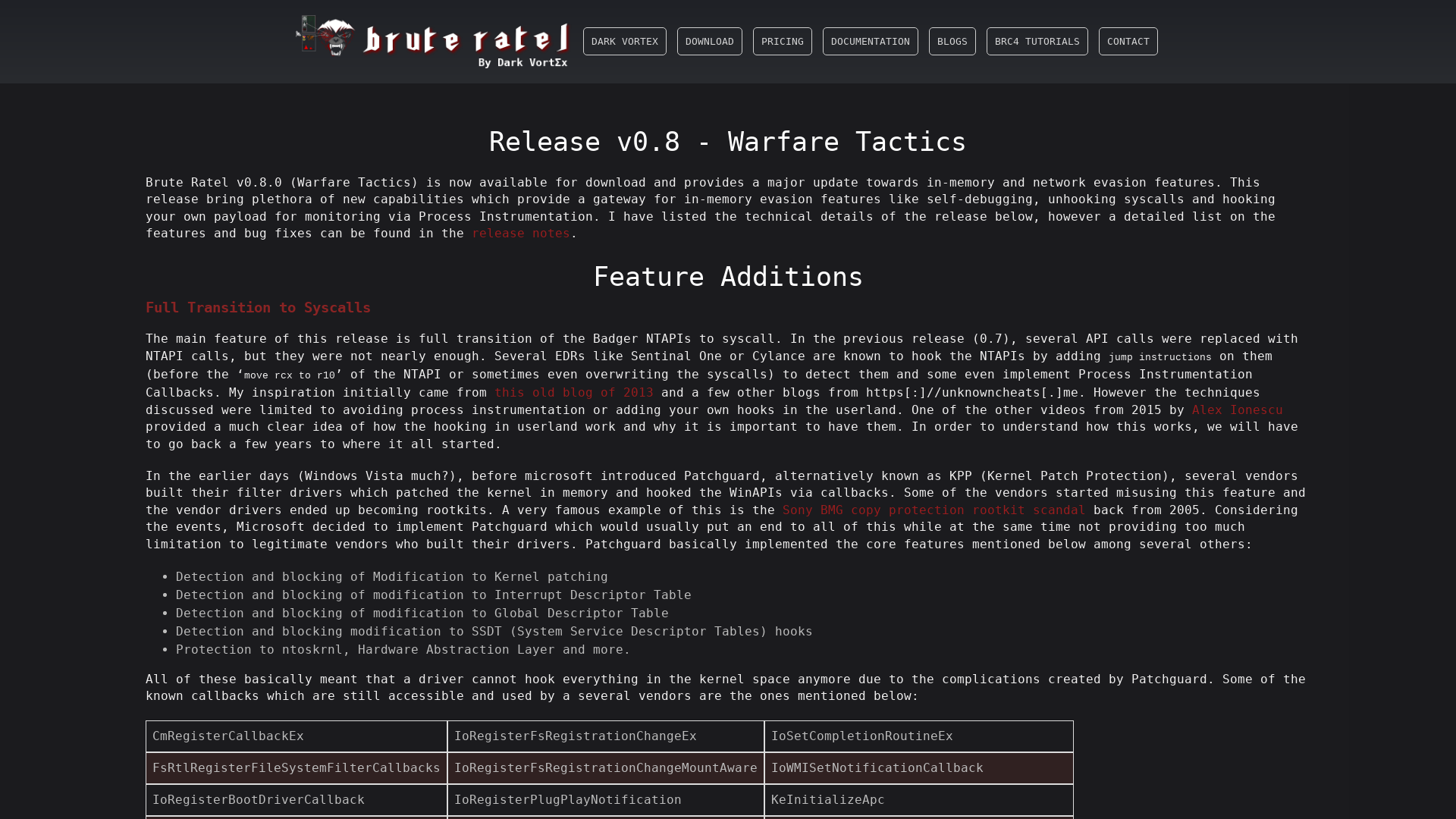 Release v0.8 - Warfare Tactics | Brute Ratel C4