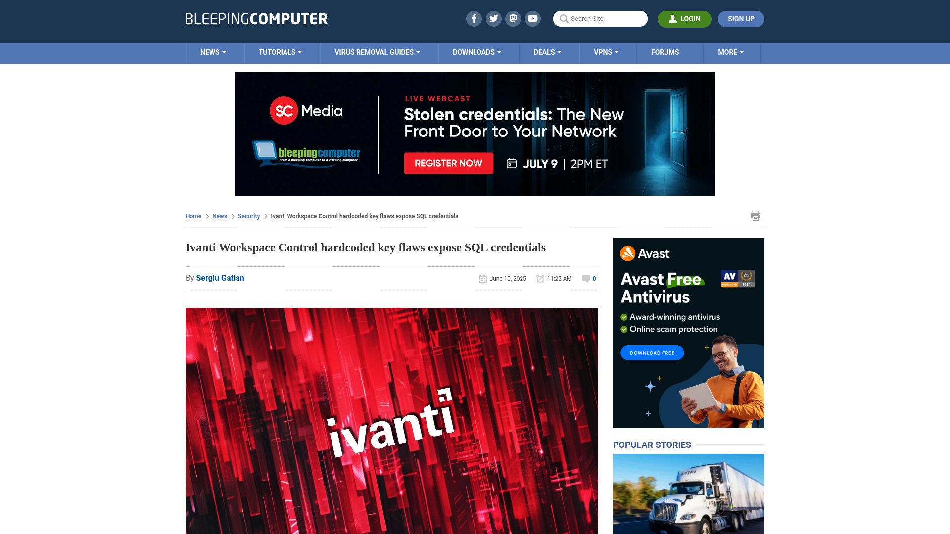 Ivanti Workspace Control hardcoded key flaws expose SQL credentials