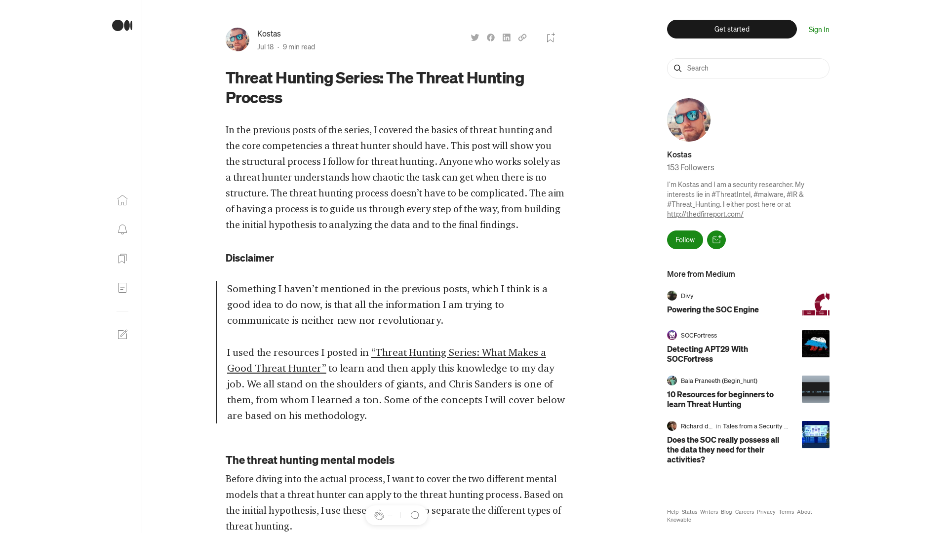 Threat Hunting Series: The Threat Hunting Process | by Kostas | Jul, 2022 | Medium
