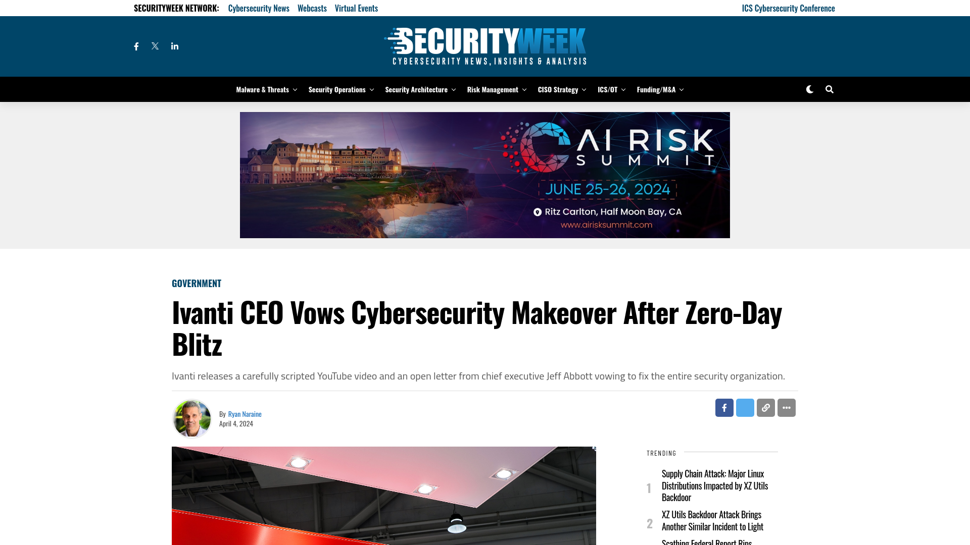 Ivanti CEO Vows Cybersecurity Makeover After Zero-Day Blitz - SecurityWeek