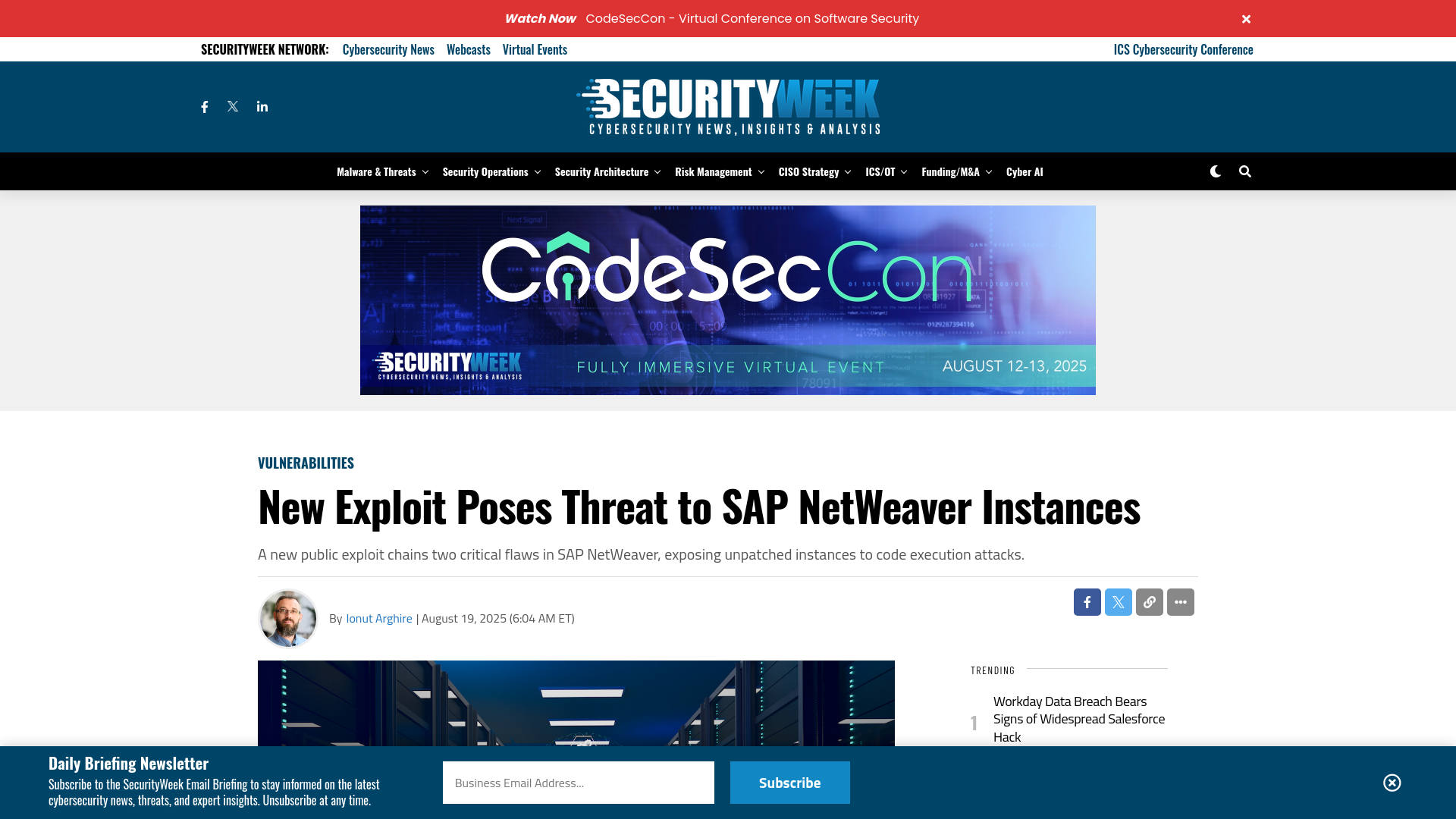 New Exploit Poses Threat to SAP NetWeaver Instances - SecurityWeek