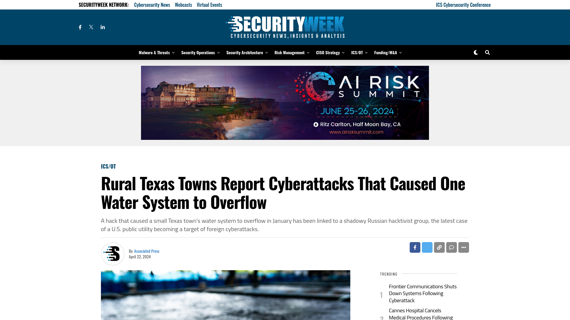 Rural Texas Towns Report Cyberattacks That Caused One Water System to Overflow - SecurityWeek