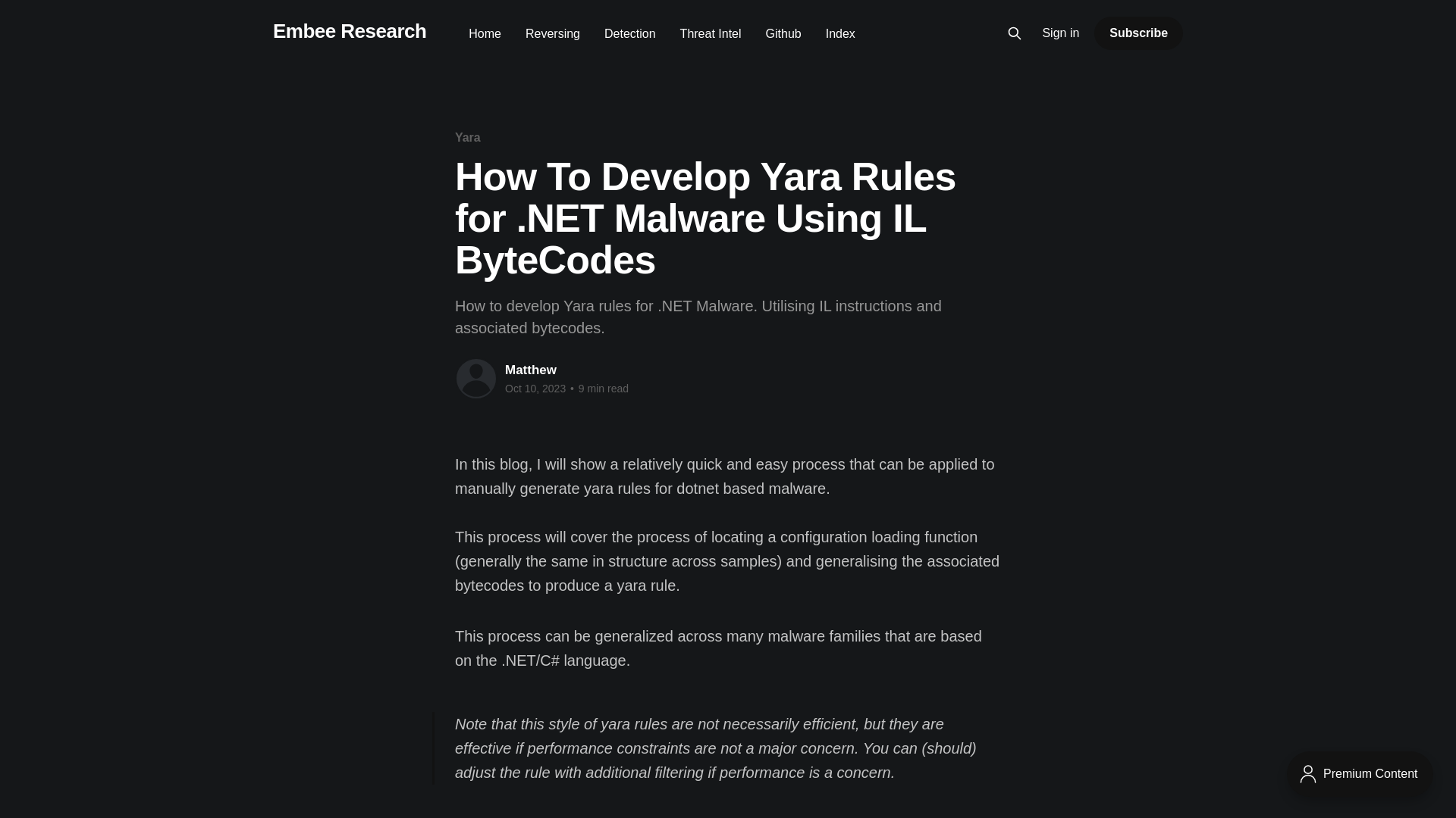 How To Develop Yara Rules for .NET Malware Using IL ByteCodes