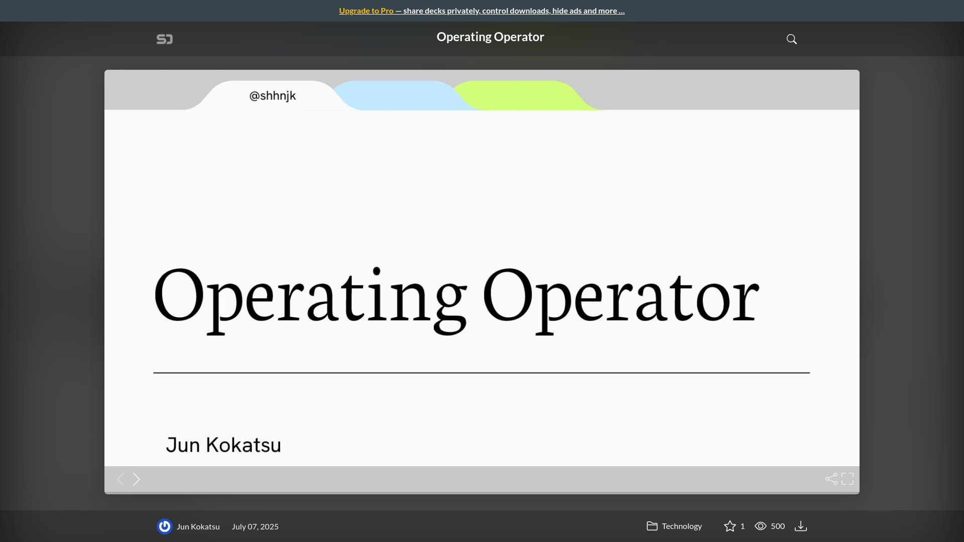 Operating Operator - Speaker Deck