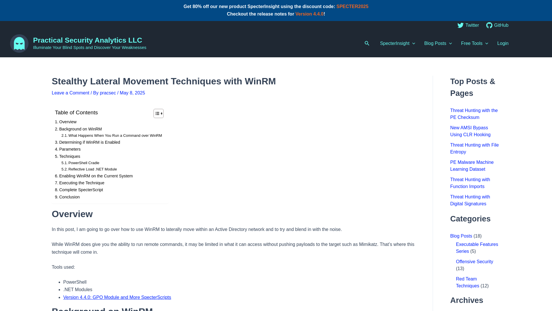 Stealthy Lateral Movement Techniques with WinRM – Practical Security Analytics LLC