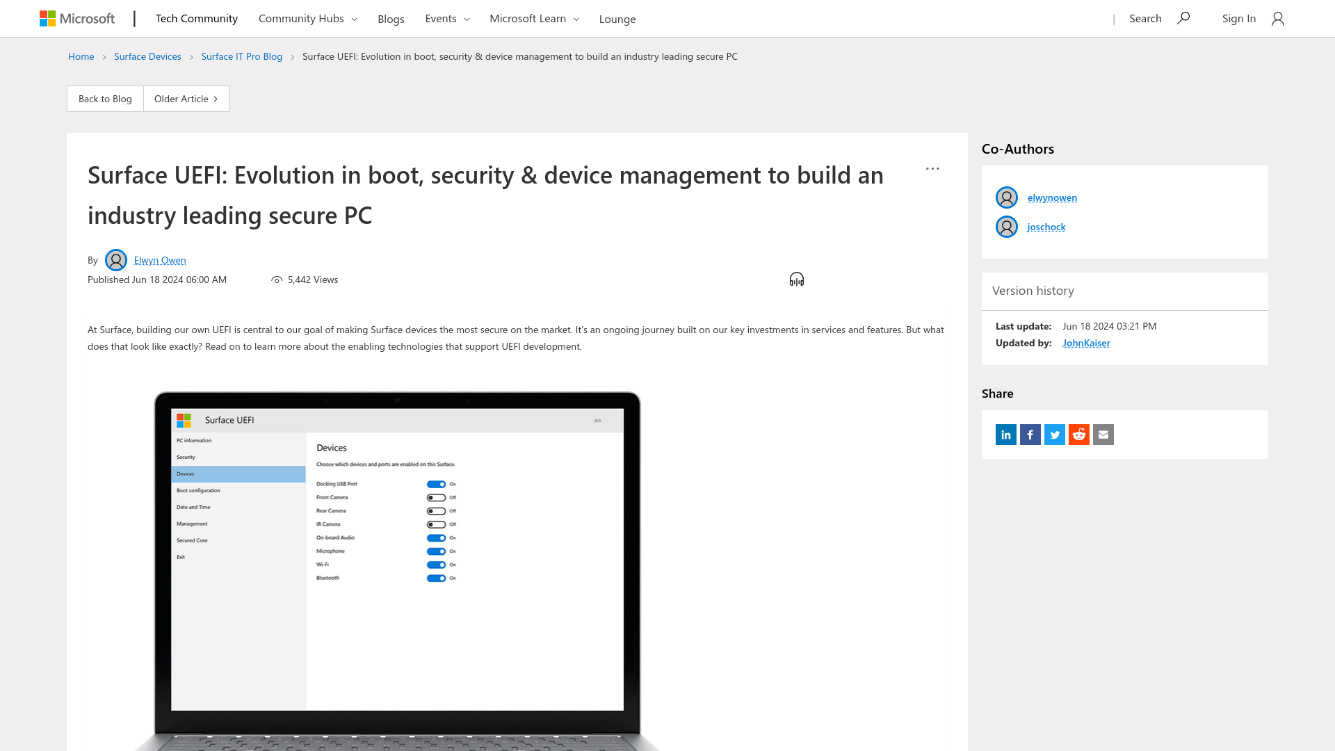 Surface UEFI: Evolution in boot, security & device management to build an industry leading secure PC - Microsoft Community Hub