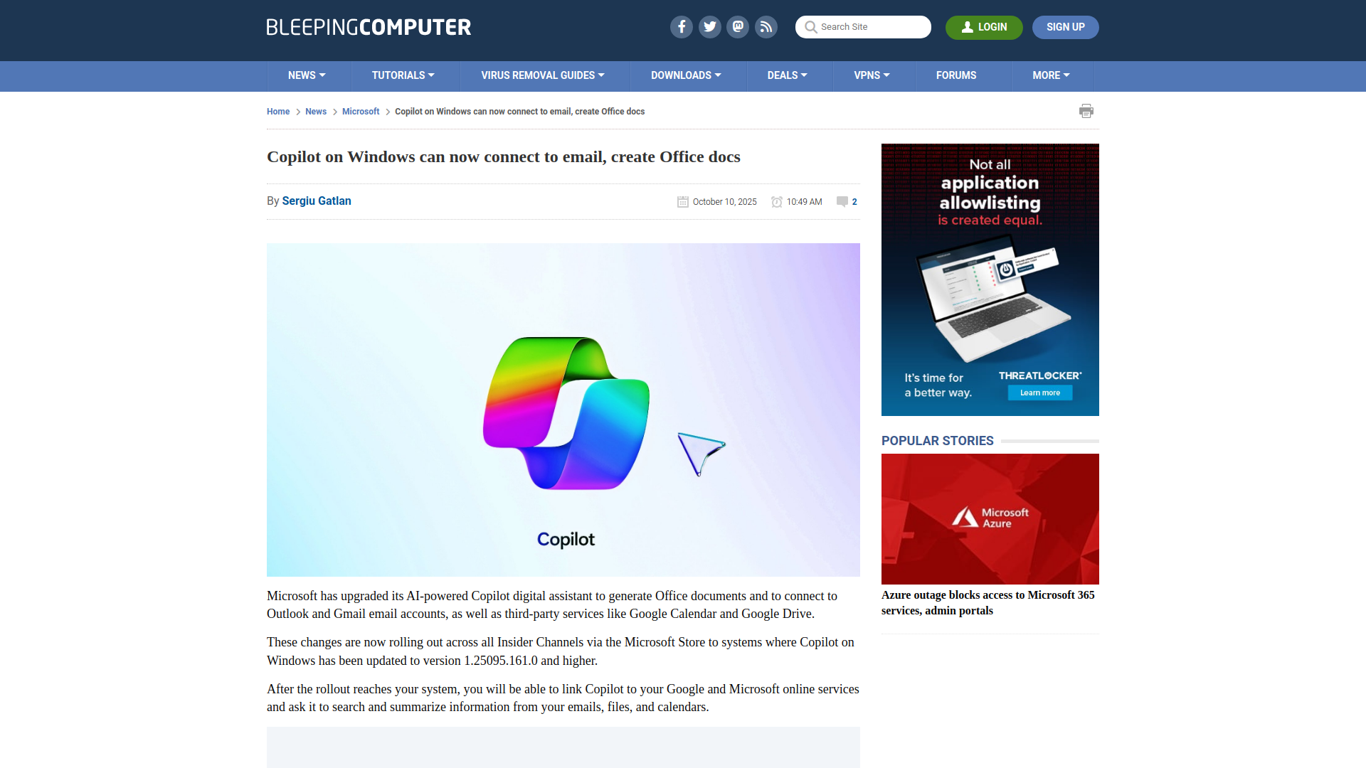 Copilot on Windows can now connect to email, create Office docs