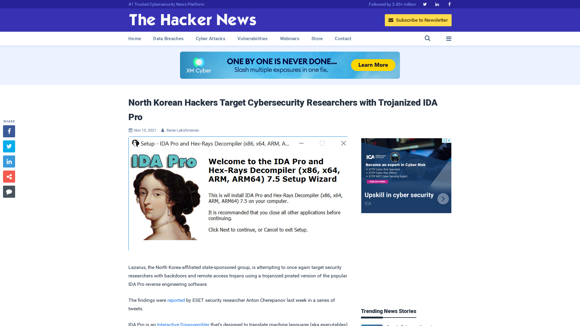 North Korean Hackers Target Cybersecurity Researchers with Trojanized IDA Pro