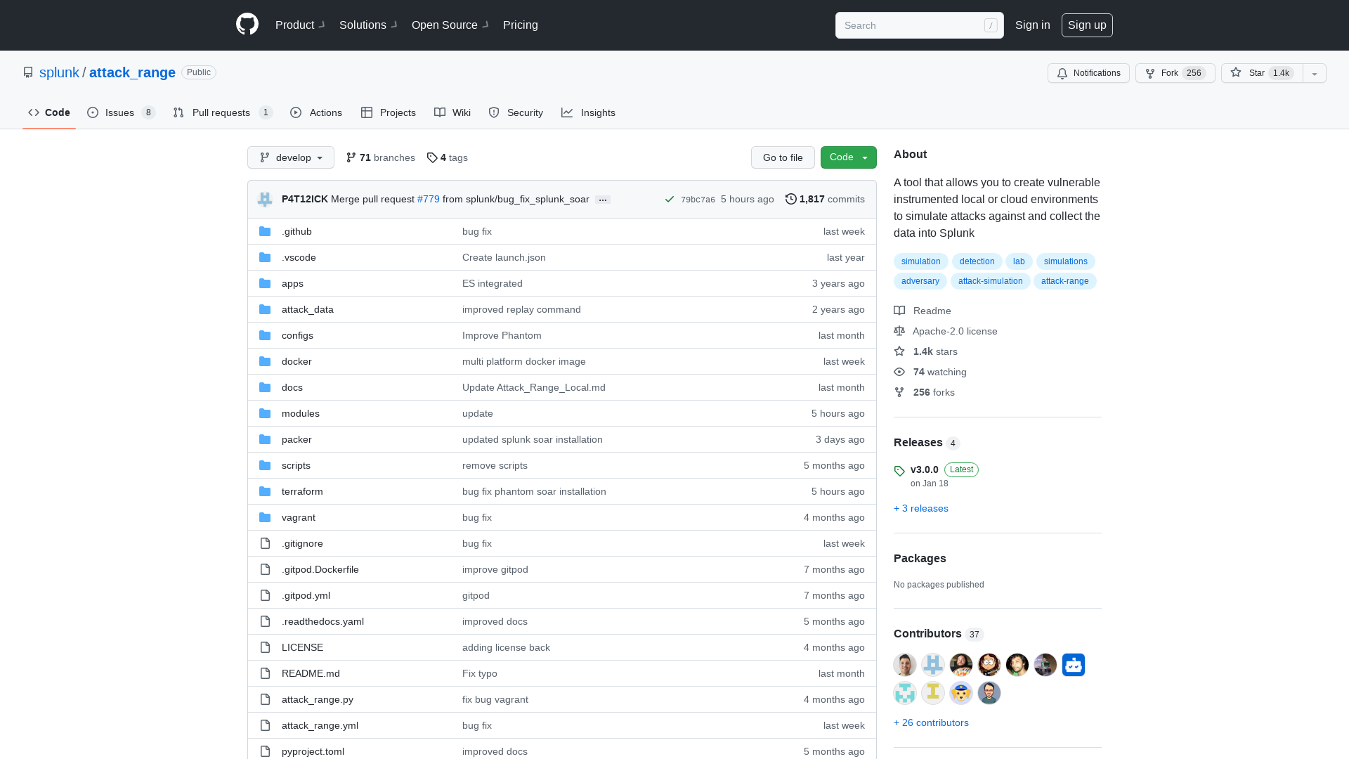 GitHub - splunk/attack_range: A tool that allows you to create vulnerable instrumented local or cloud environments to simulate attacks against and collect the data into Splunk