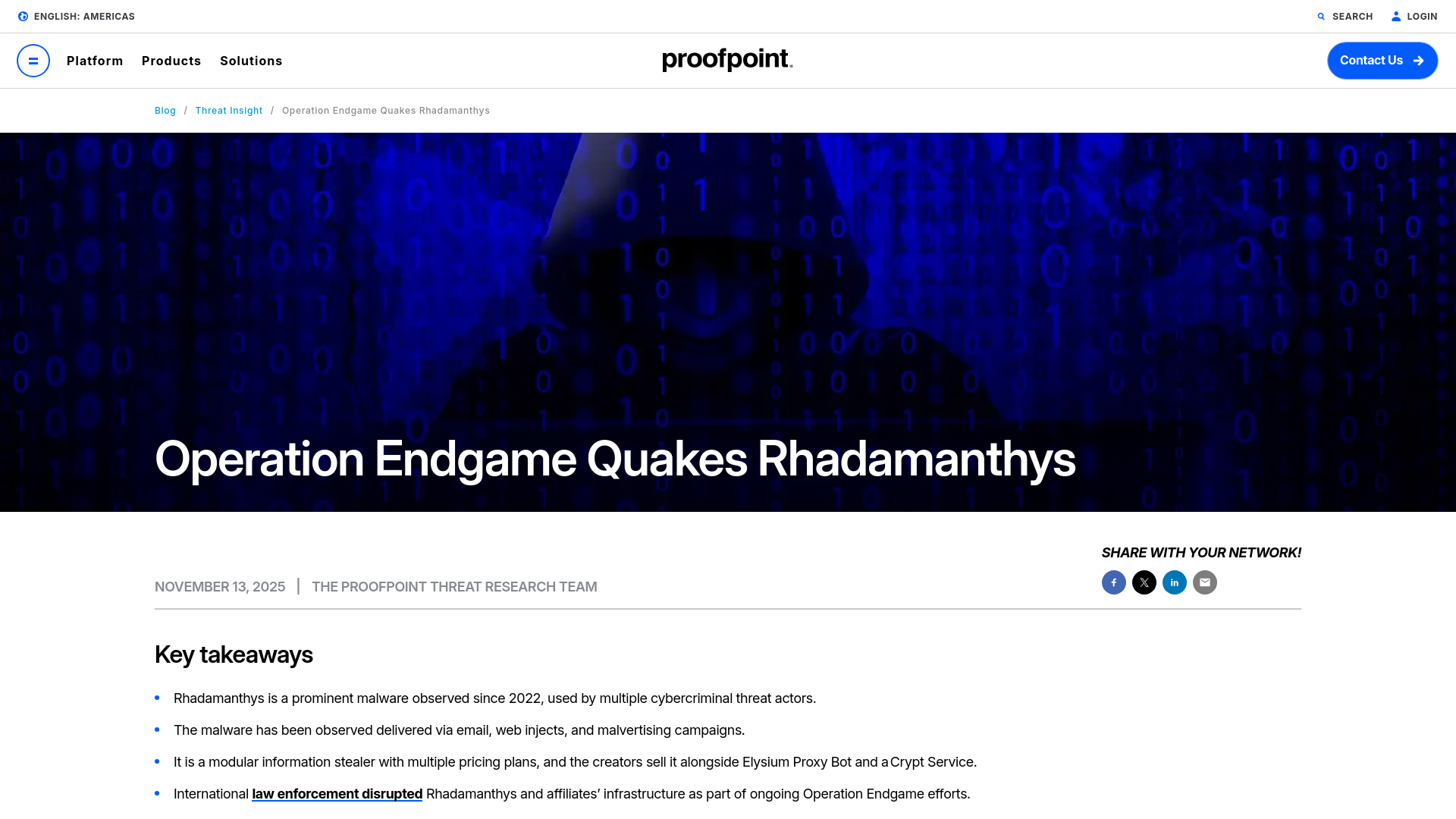 Operation Endgame Quakes Rhadamanthys | Proofpoint US