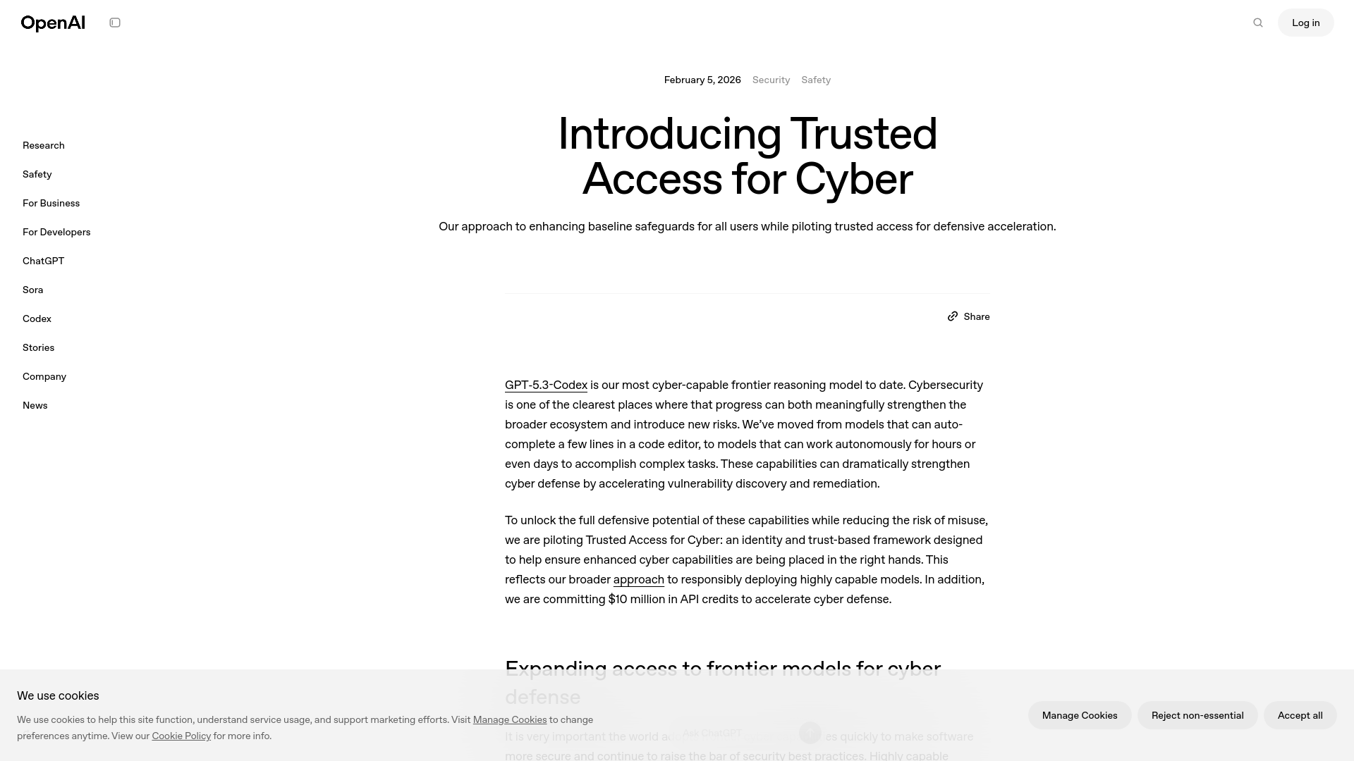 Introducing Trusted Access for Cyber | OpenAI