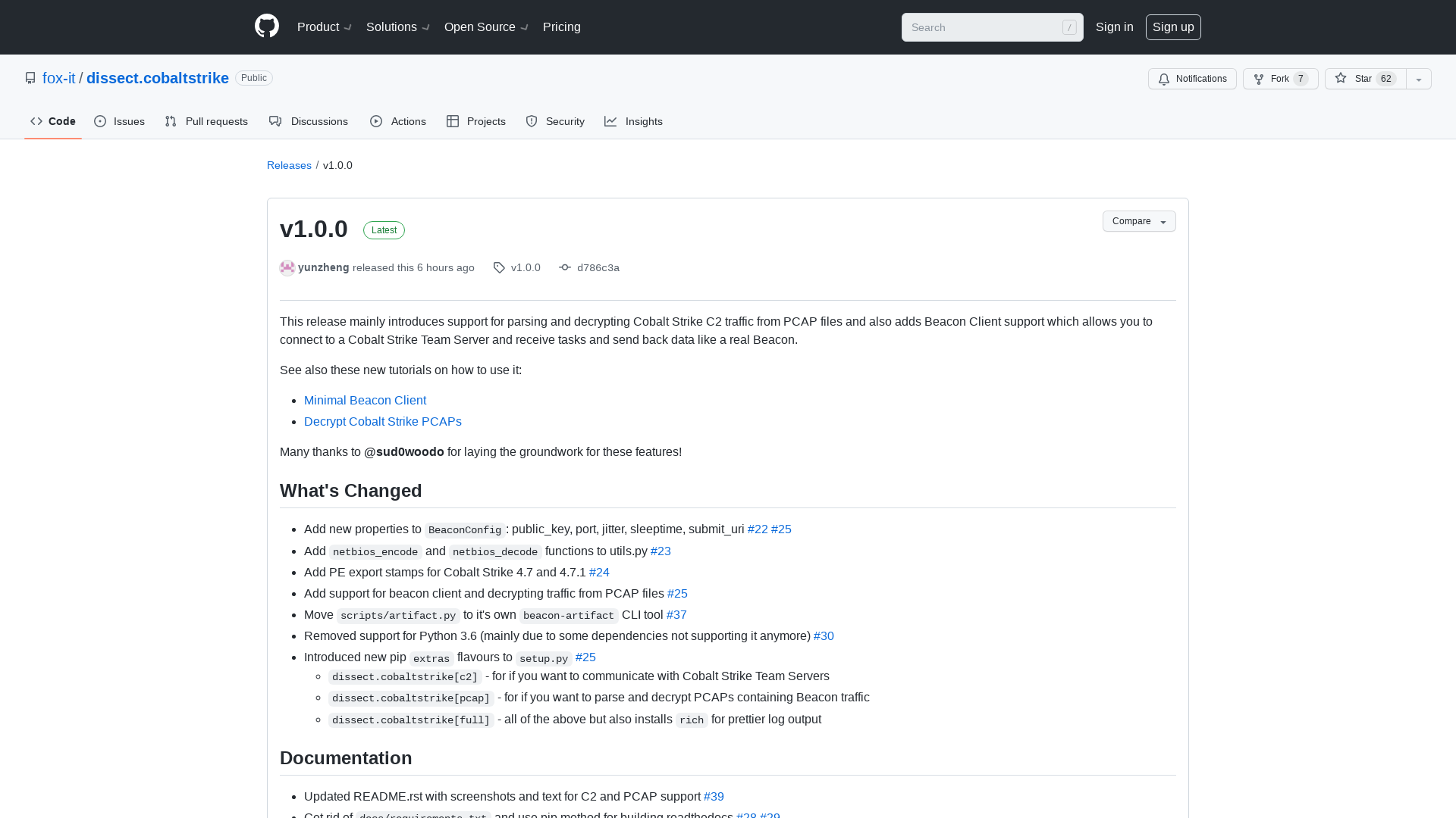 Release v1.0.0 · fox-it/dissect.cobaltstrike · GitHub