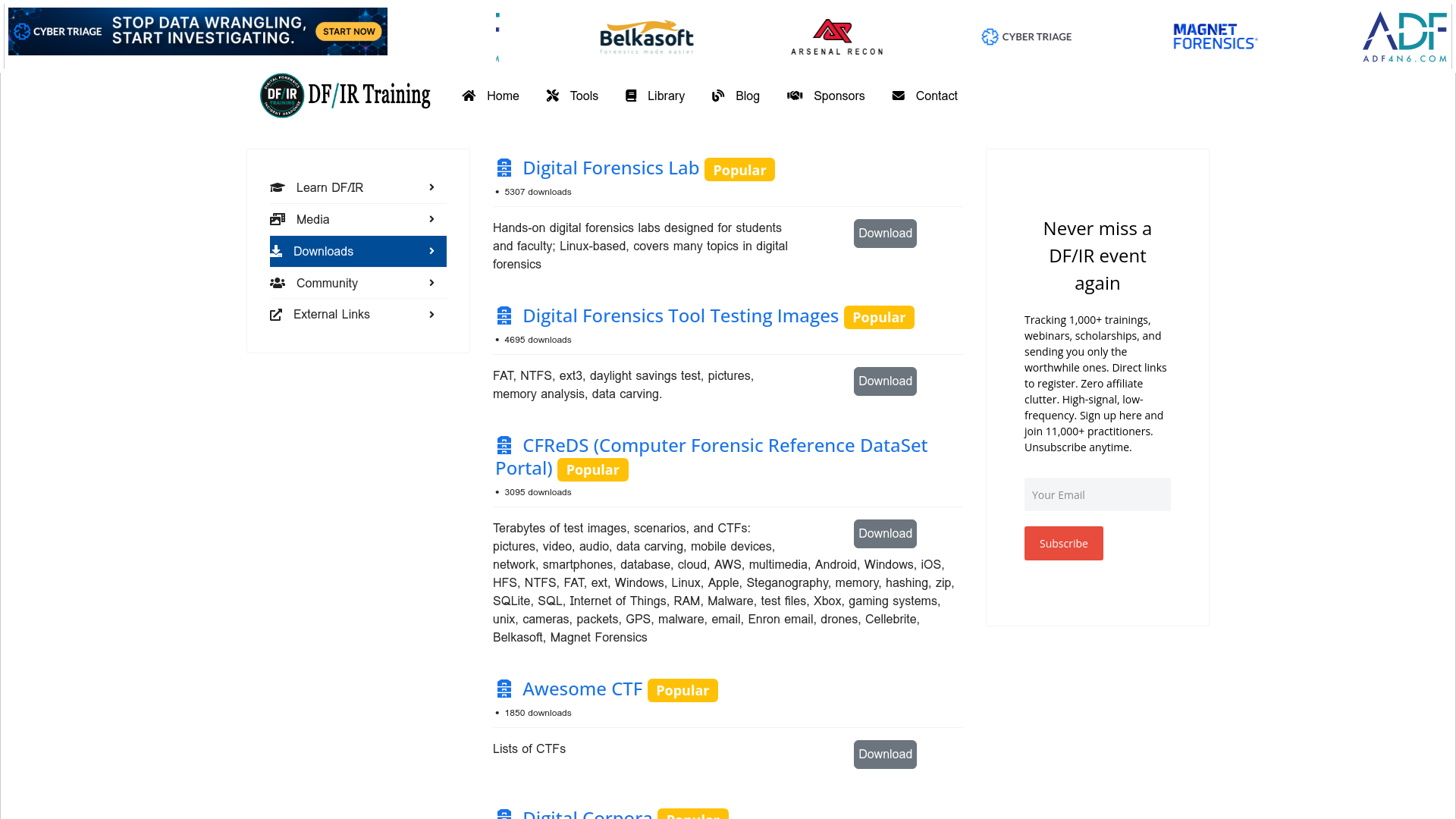 Forensic Test Images & CTFs