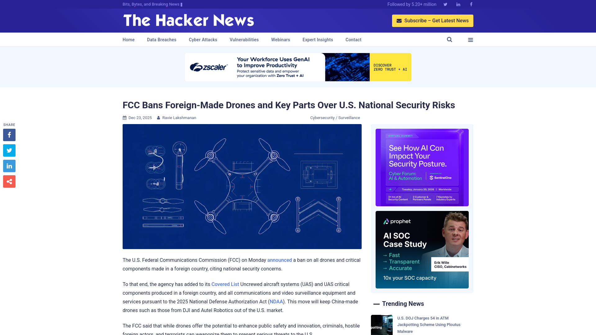 FCC Bans Foreign-Made Drones and Key Parts Over U.S. National Security Risks