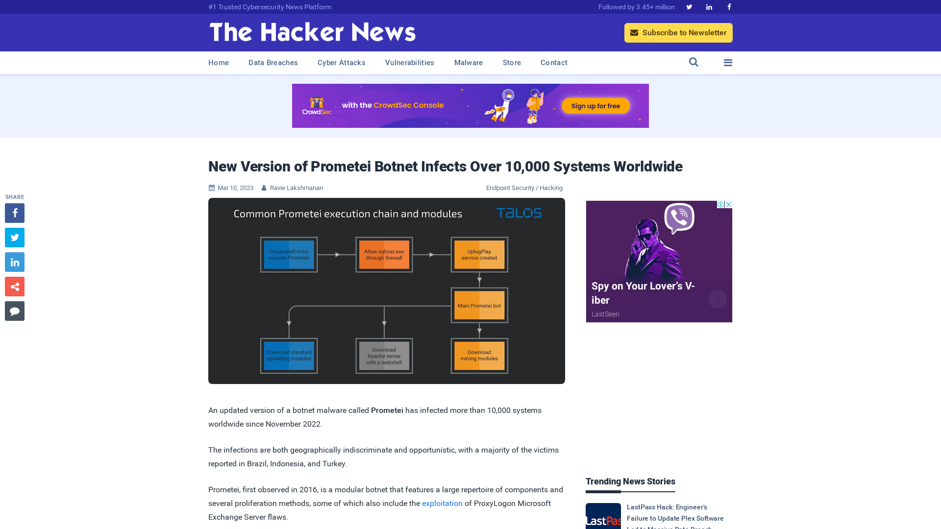 New Version of Prometei Botnet Infects Over 10,000 Systems Worldwide