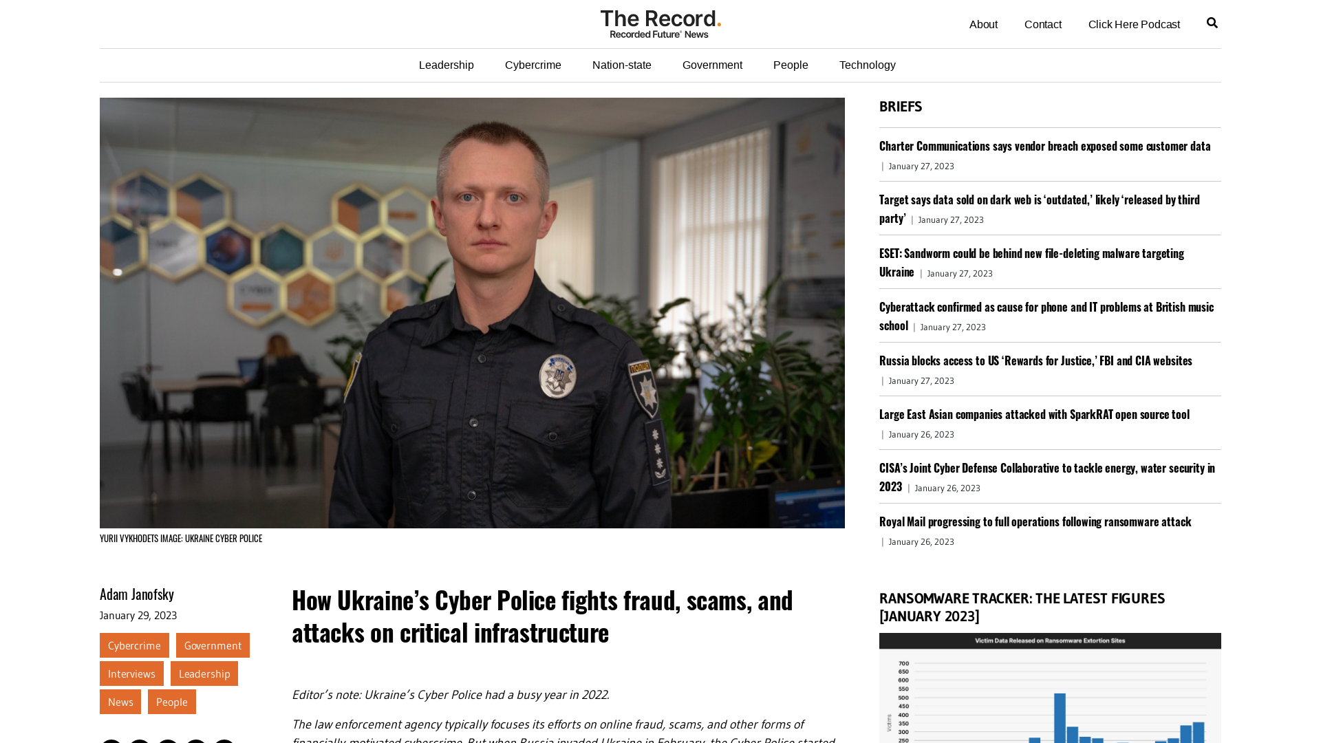 How Ukraine's Cyber Police fights fraud, scams, and attacks on critical infrastructure - The Record from Recorded Future News