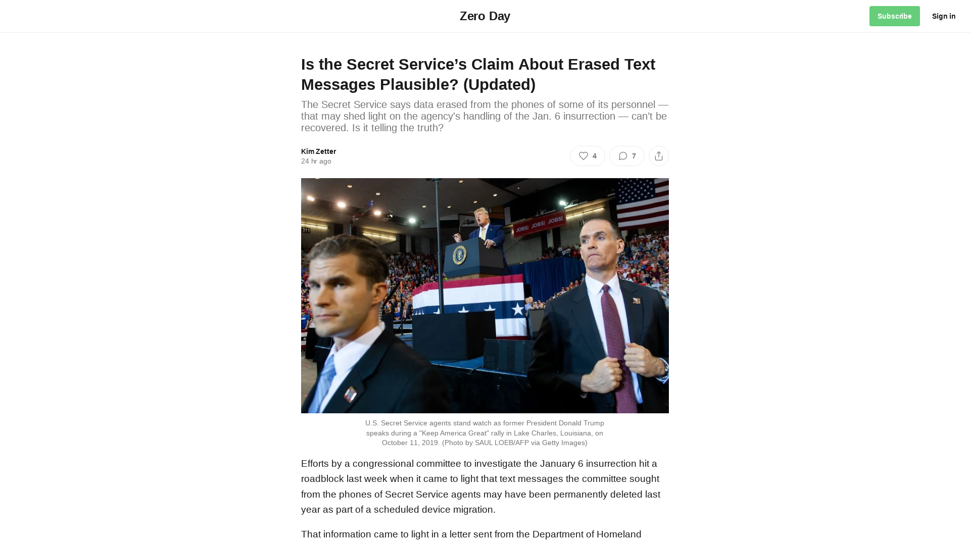 Is the Secret Service’s Claim About Erased Text Messages Plausible? (Updated)