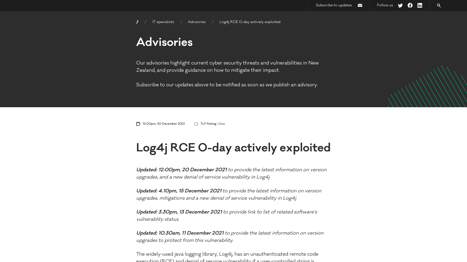 Log4j RCE 0-day actively exploited | CERT NZ