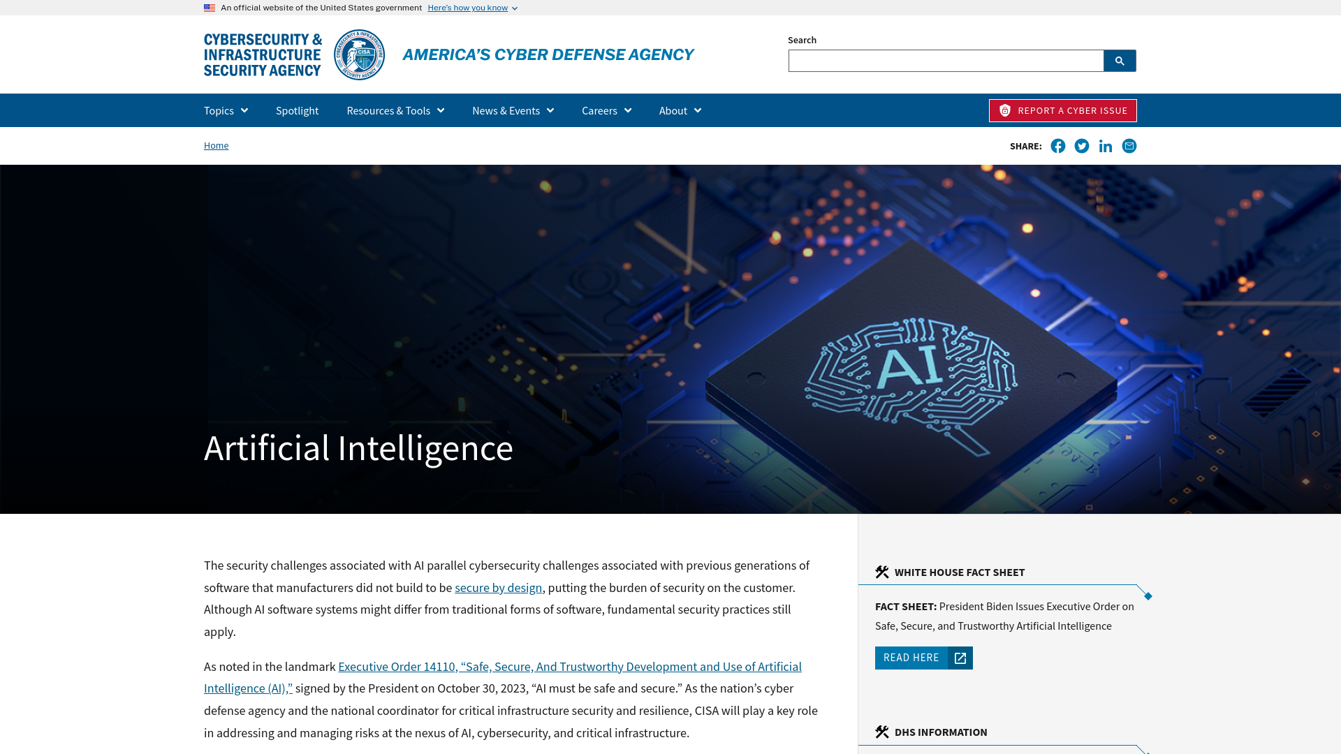 Artificial Intelligence | CISA