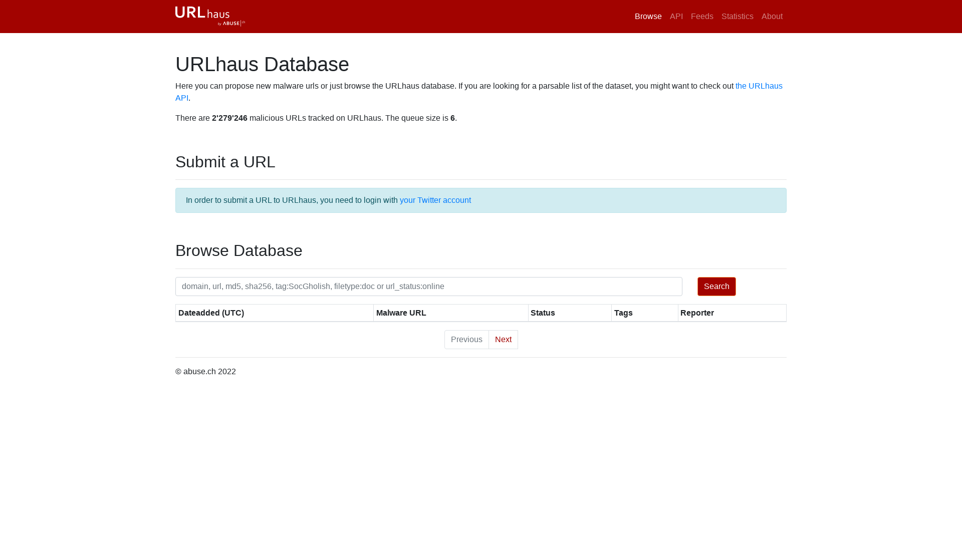 URLhaus | Browse