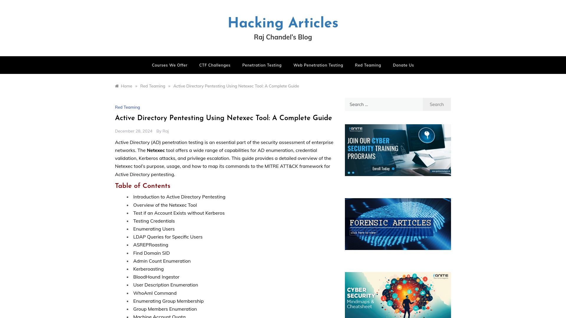 Active Directory Pentesting Using Netexec Tool: A Complete Guide - Hacking Articles