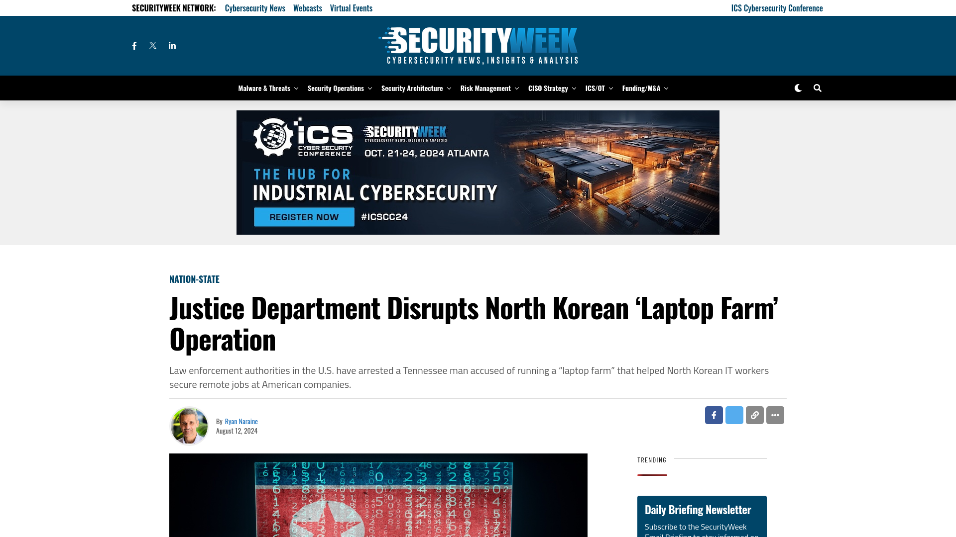 Justice Department Disrupts North Korean 'Laptop Farm' Operation - SecurityWeek