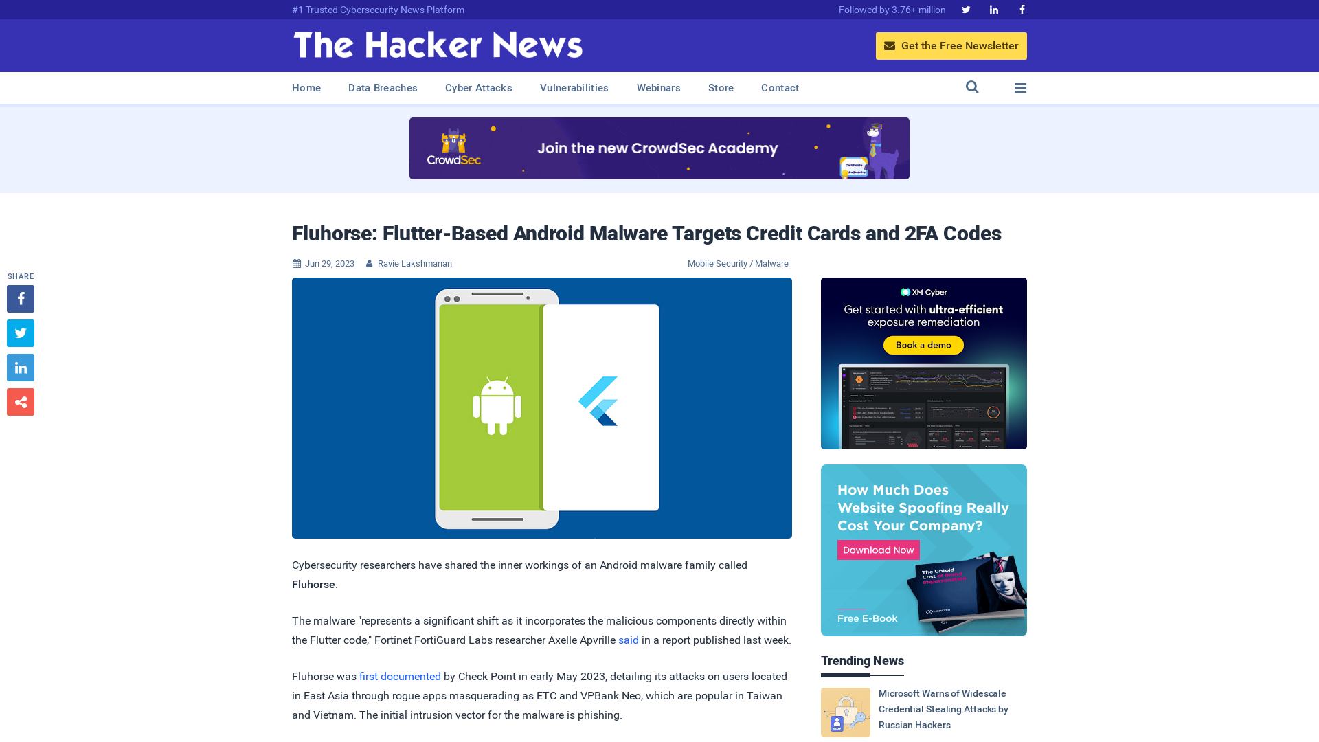 Fluhorse: Flutter-Based Android Malware Targets Credit Cards and 2FA Codes