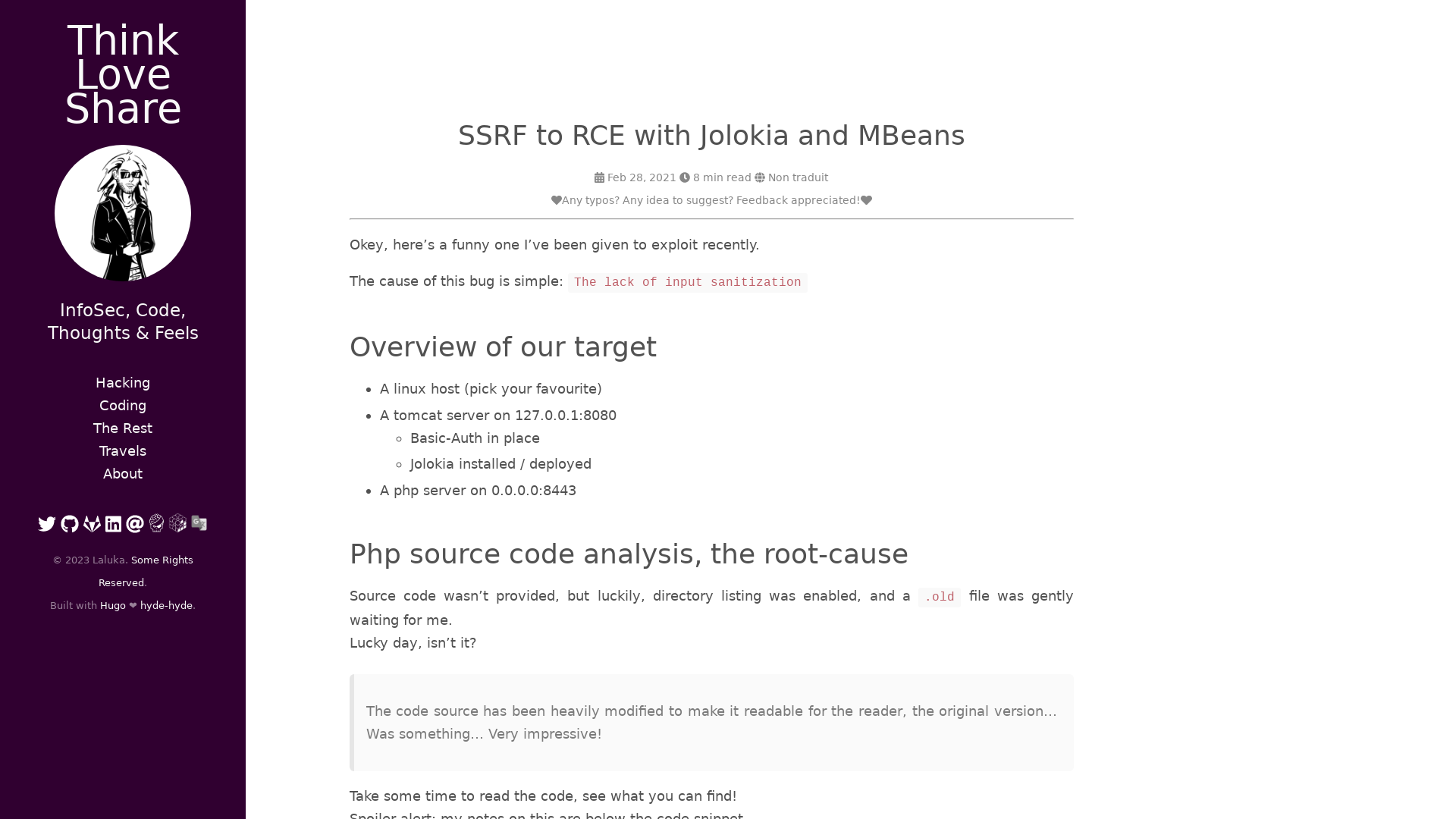 SSRF to RCE with Jolokia and MBeans • Think Love Share