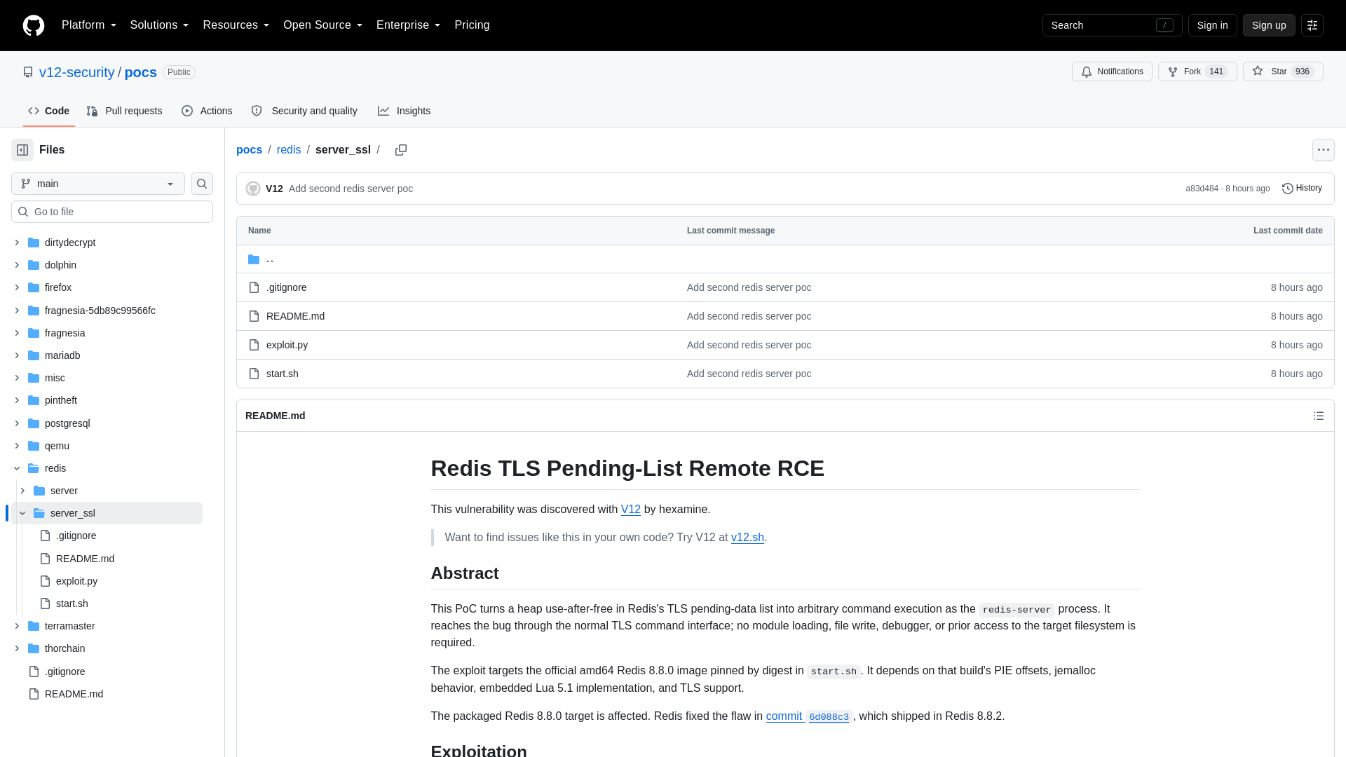 pocs/redis/server_ssl at main · v12-security/pocs · GitHub