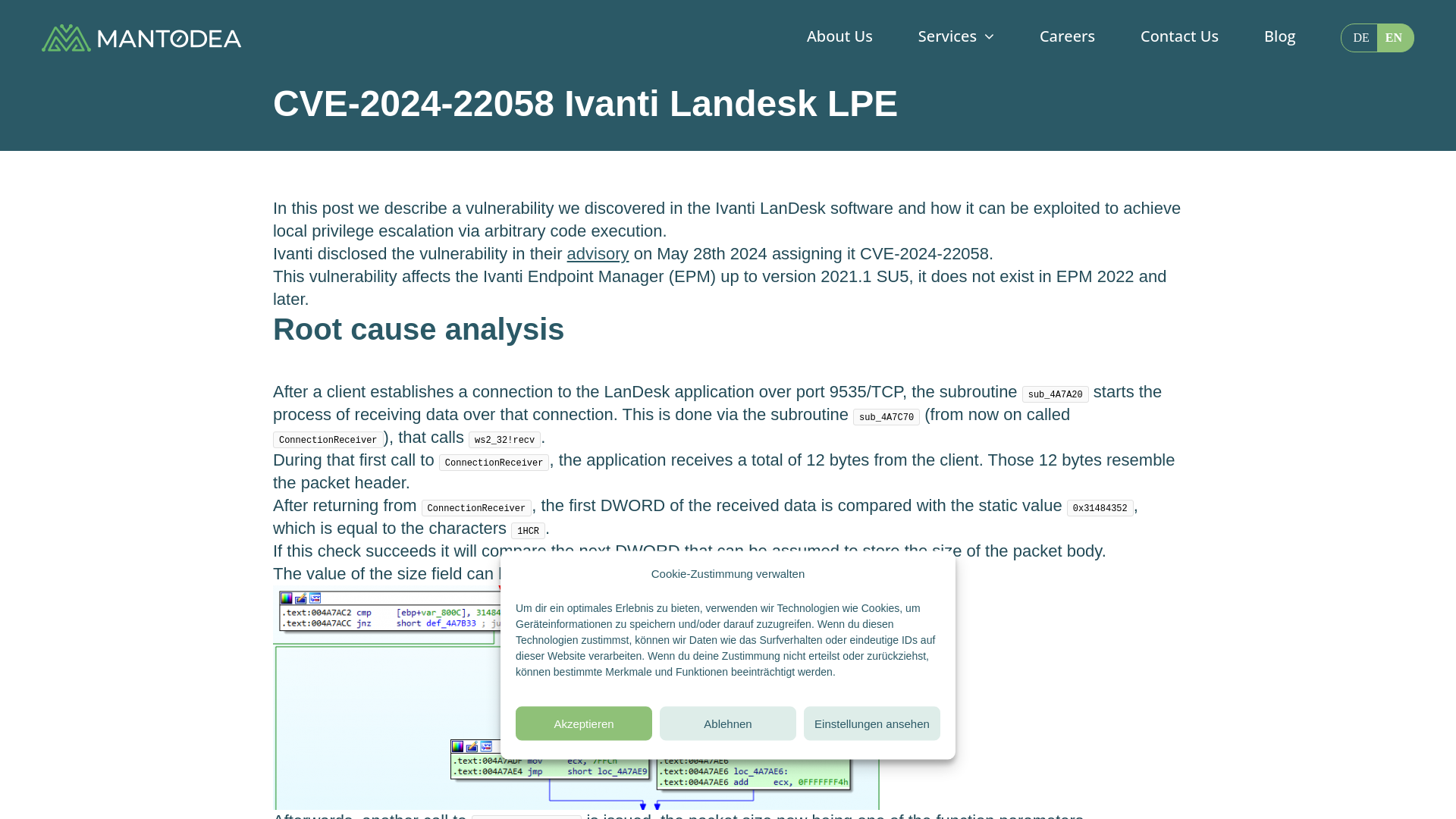 CVE-2024-22058 Ivanti Landesk LPE - Mantodea Security