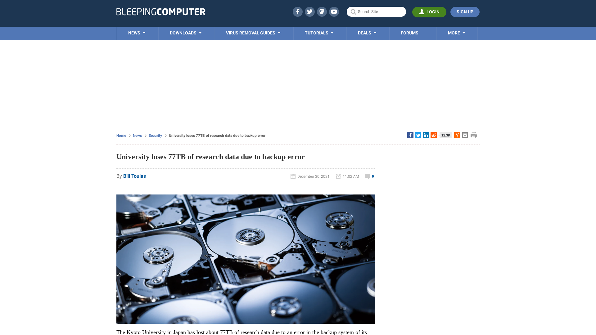 University loses 77TB of research data due to backup error