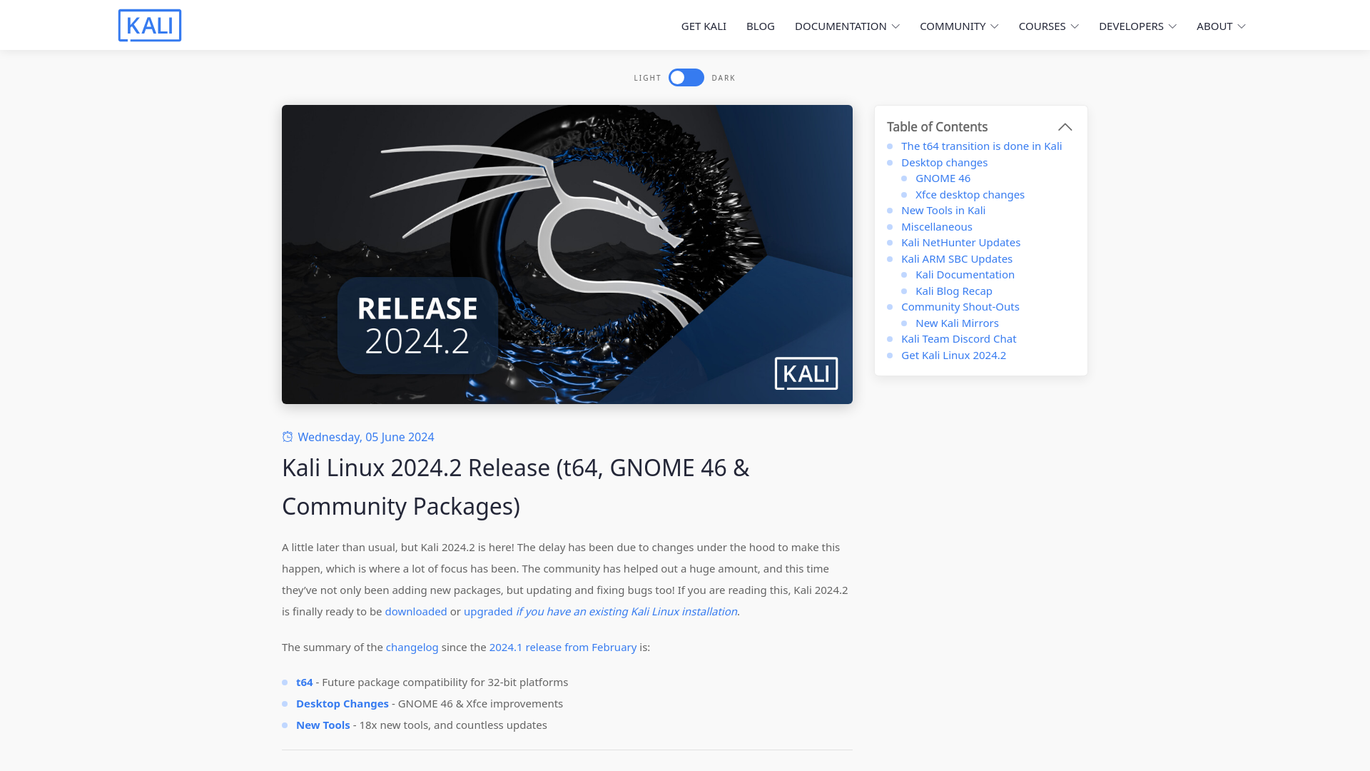 Kali Linux 2024.2 Release (t64, GNOME 46 & Community Packages) | Kali Linux Blog