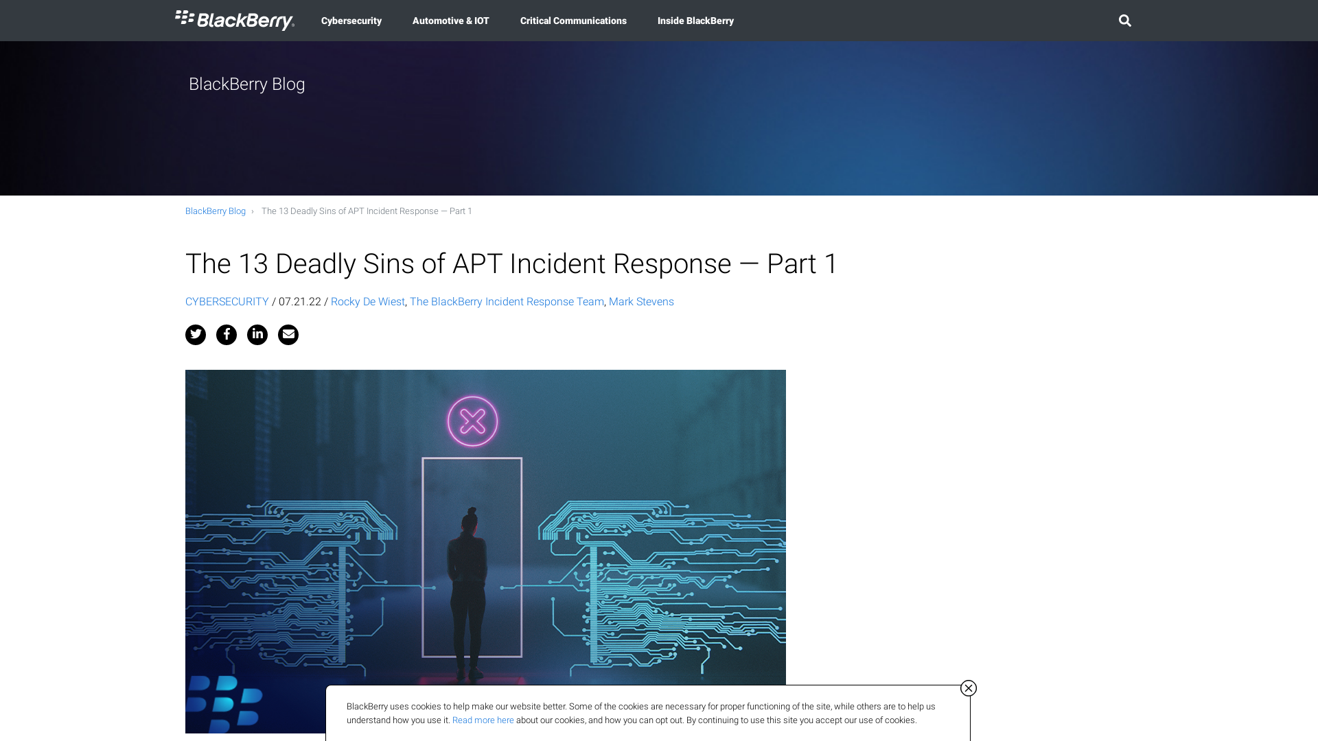 The 13 Deadly Sins of APT Incident Response — Part 1