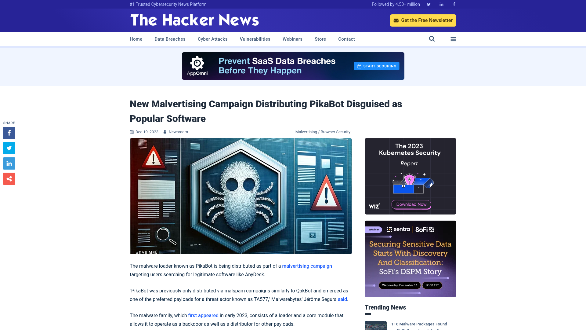 New Malvertising Campaign Distributing PikaBot Disguised as Popular Software