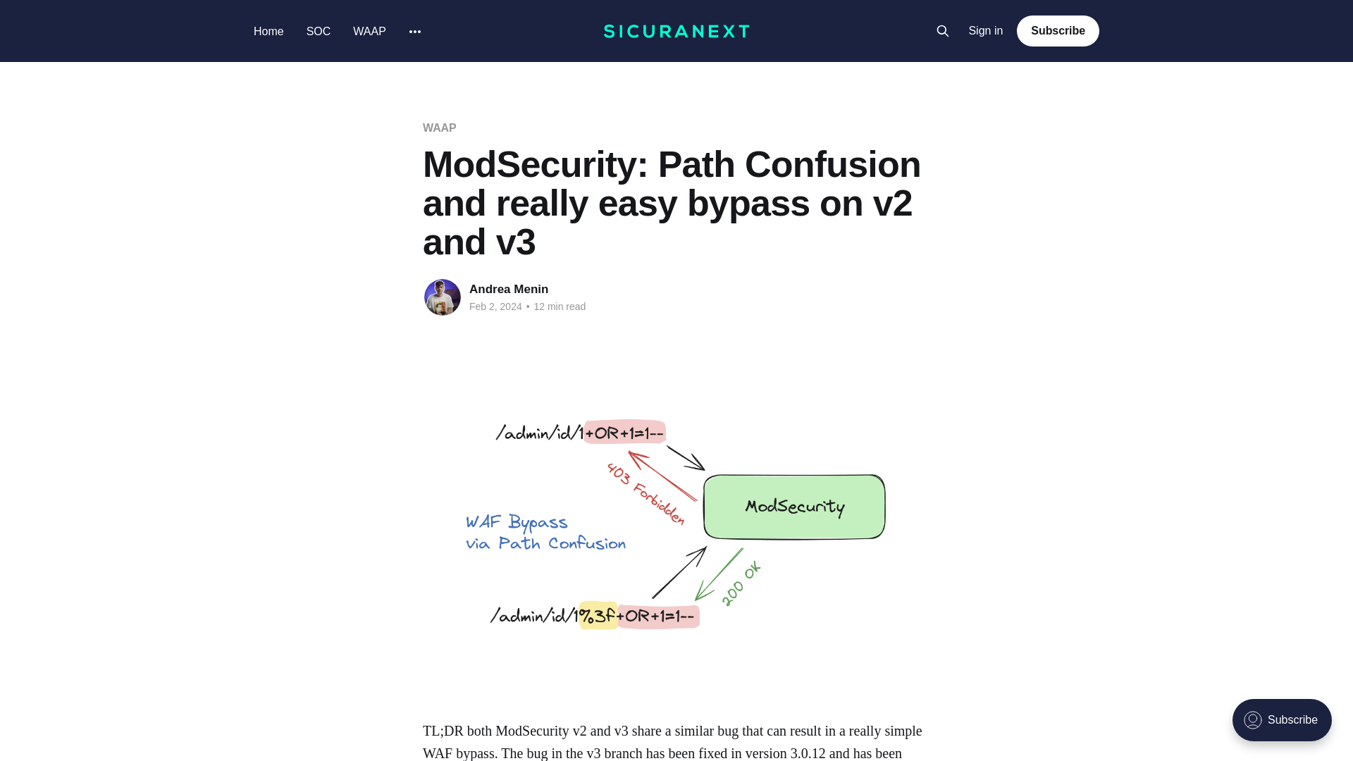 ModSecurity: Path Confusion and really easy bypass on v2 and v3