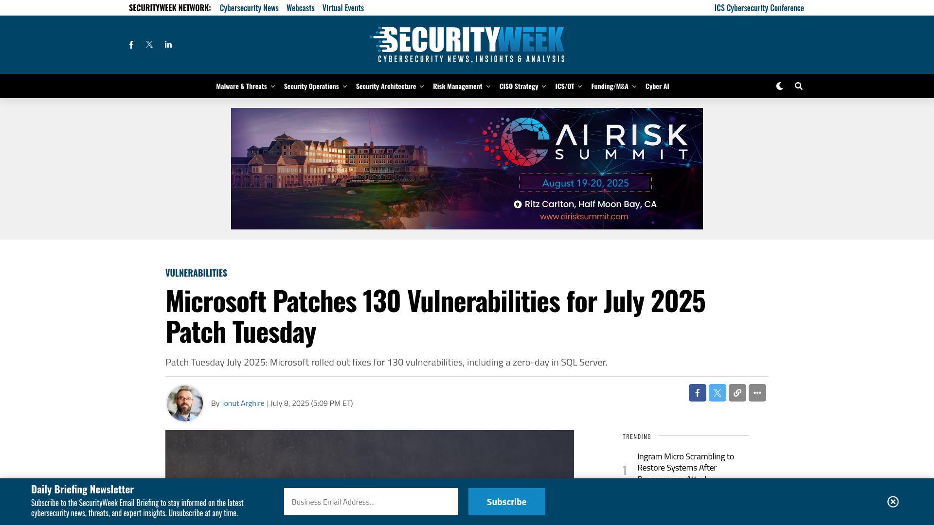 Microsoft Patches 130 Vulnerabilities for July 2025 Patch Tuesday - SecurityWeek