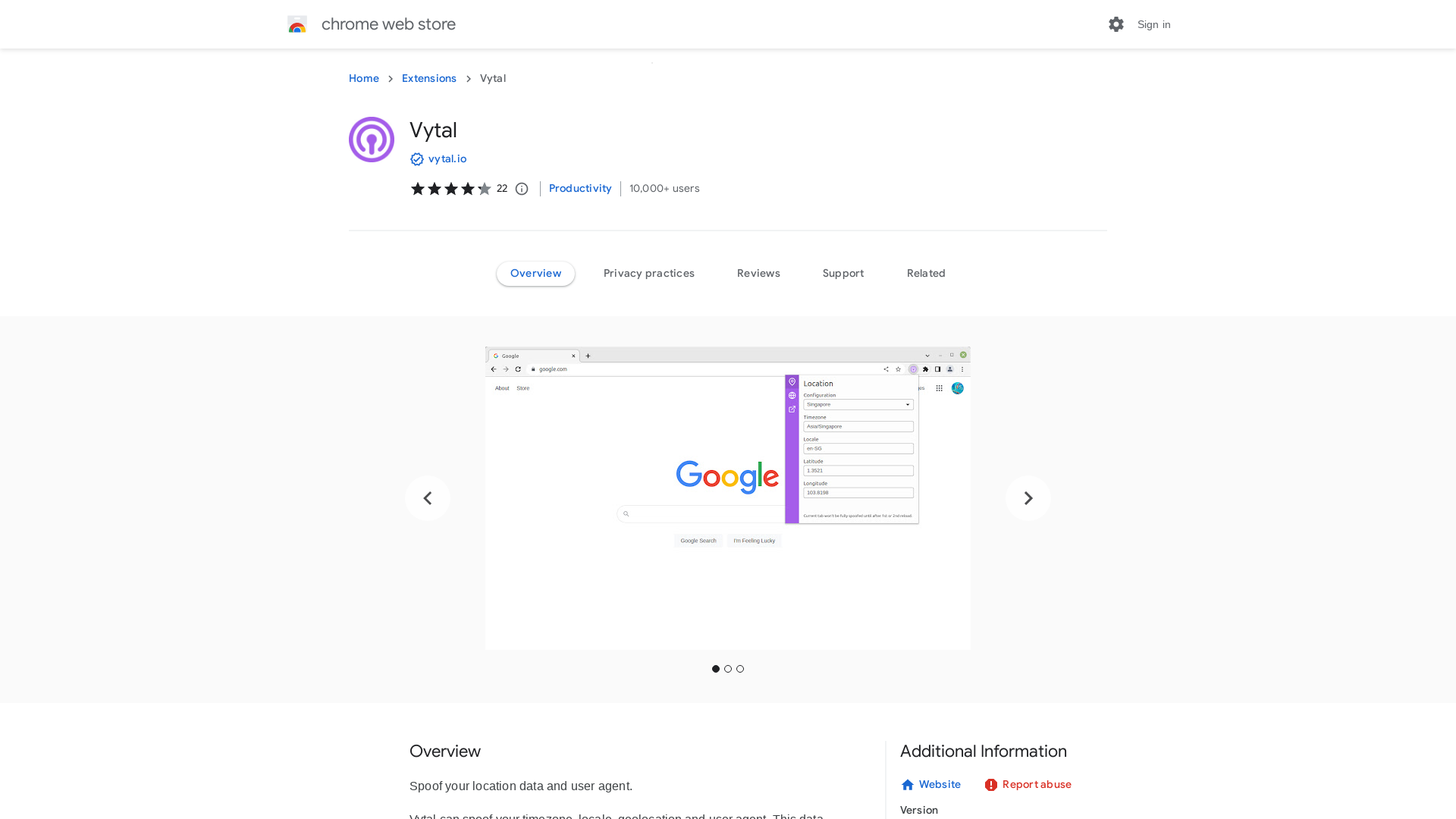 Vytal - Chrome Web Store