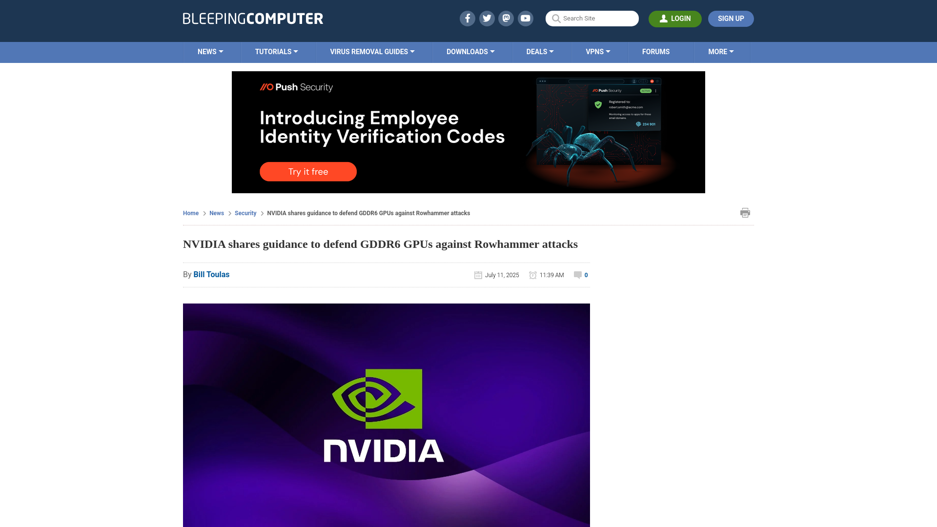 NVIDIA shares guidance to defend GDDR6 GPUs against Rowhammer attacks