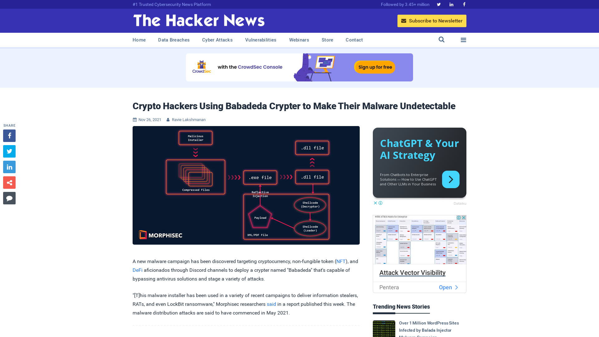 Crypto Hackers Using Babadeda Crypter to Make Their Malware Undetectable