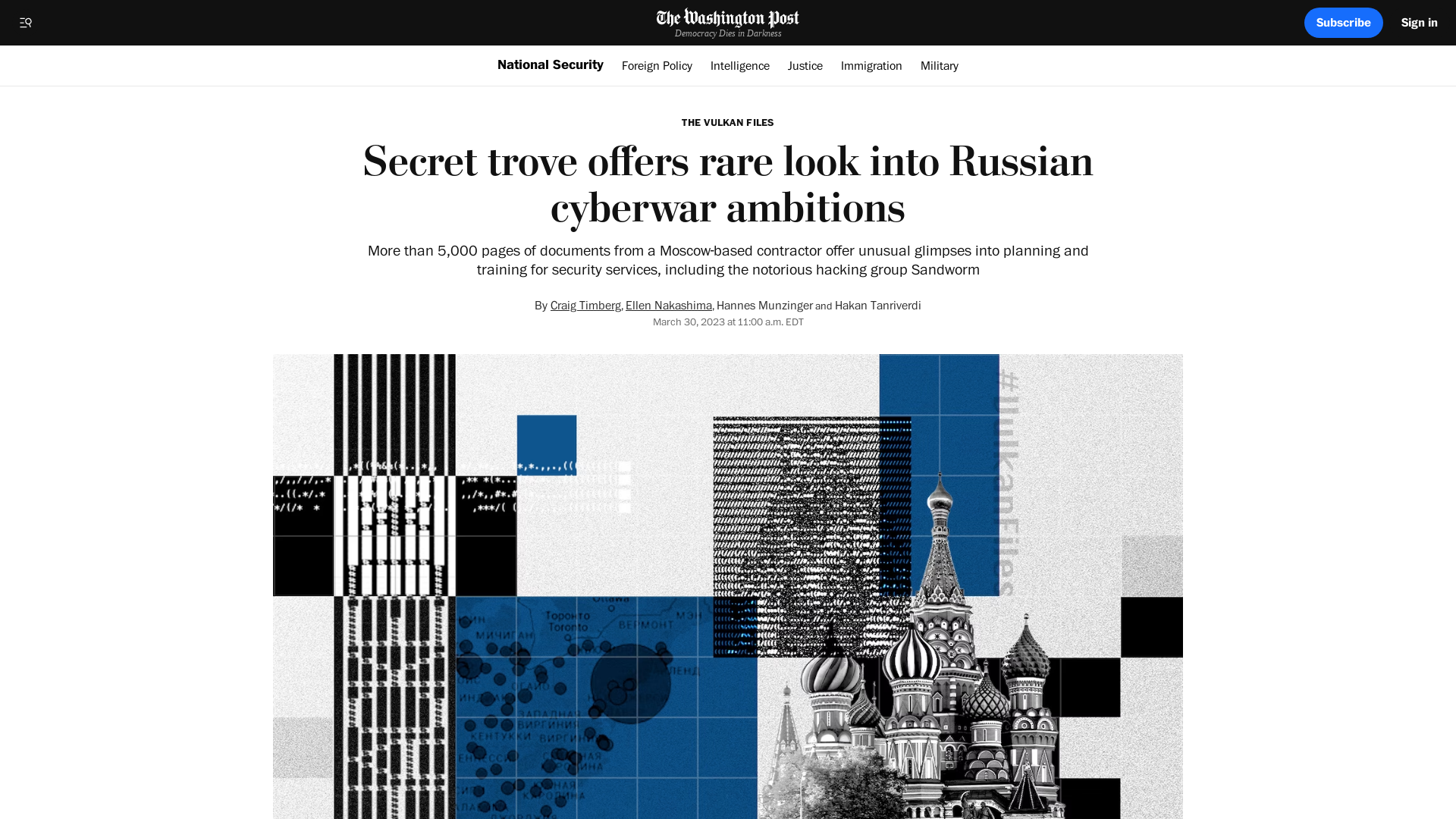 The Vulkan Files: Secret trove offers rare look into Russian cyberwar ambitions - The Washington Post