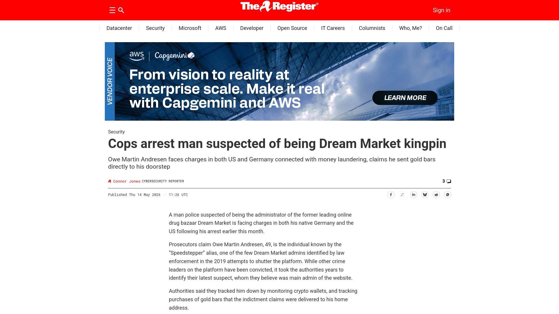 Alleged Dream Market kingpin faces US, German charges
