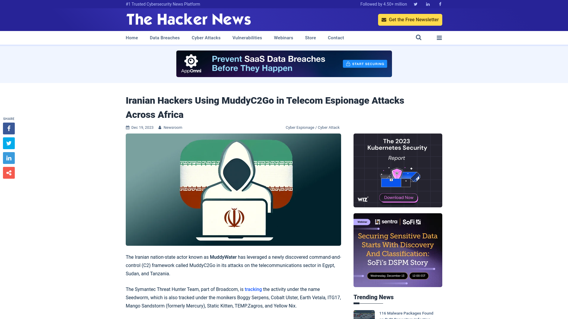 Iranian Hackers Using MuddyC2Go in Telecom Espionage Attacks Across Africa