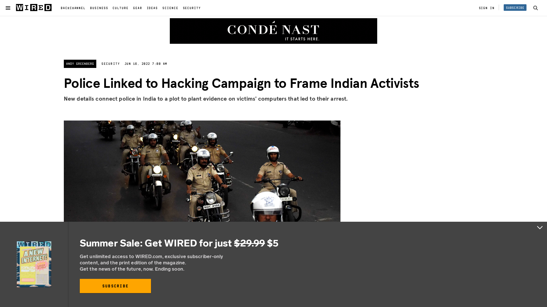 Police Linked to Hacking Campaign to Frame Indian Activists | WIRED