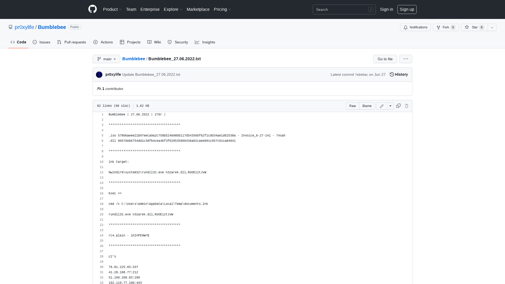 Bumblebee/Bumblebee_27.06.2022.txt at main · pr0xylife/Bumblebee · GitHub