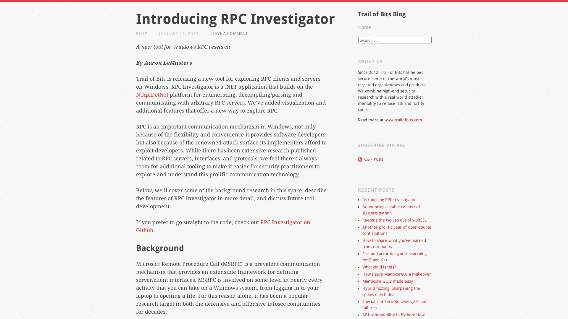 Introducing RPC Investigator | Trail of Bits Blog