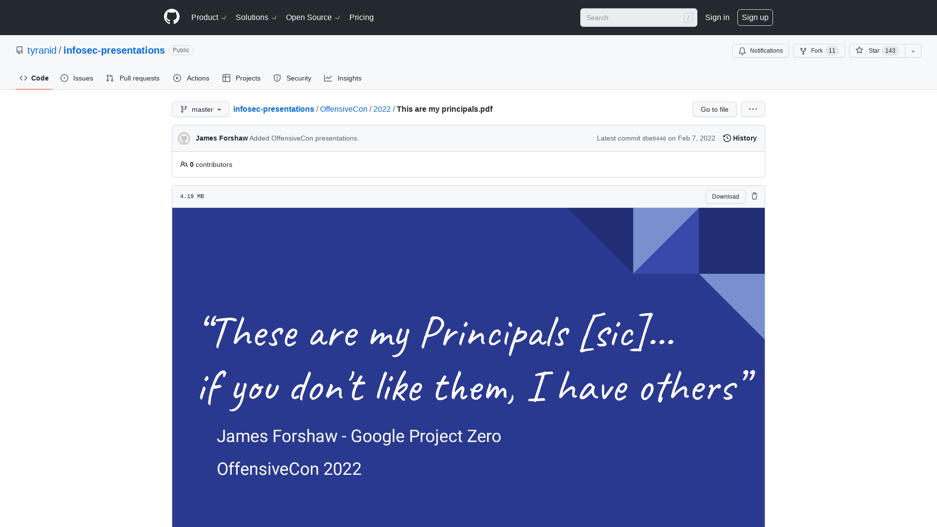 infosec-presentations/This are my principals.pdf at master · tyranid/infosec-presentations · GitHub