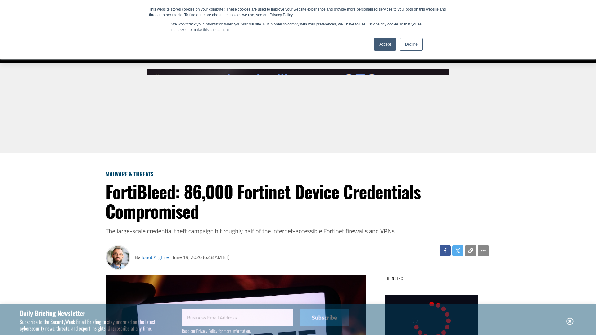 FortiBleed: 86,000 Fortinet Device Credentials Compromised - SecurityWeek
