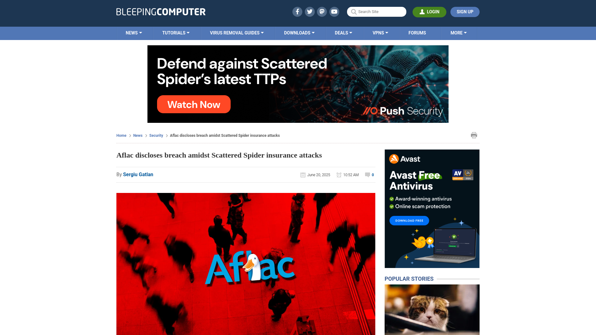 Aflac discloses breach amidst Scattered Spider insurance attacks
